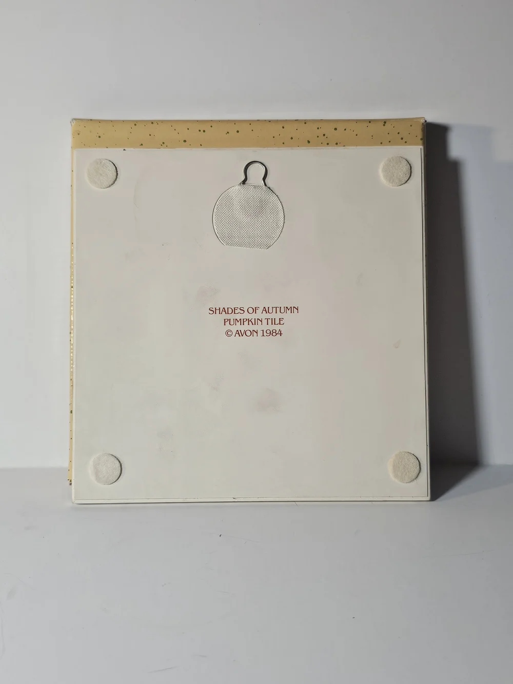Avon 1984 Collectors Pumpkin Ceramic Trivet Tile Fall Harvest Thanksgiving Decor